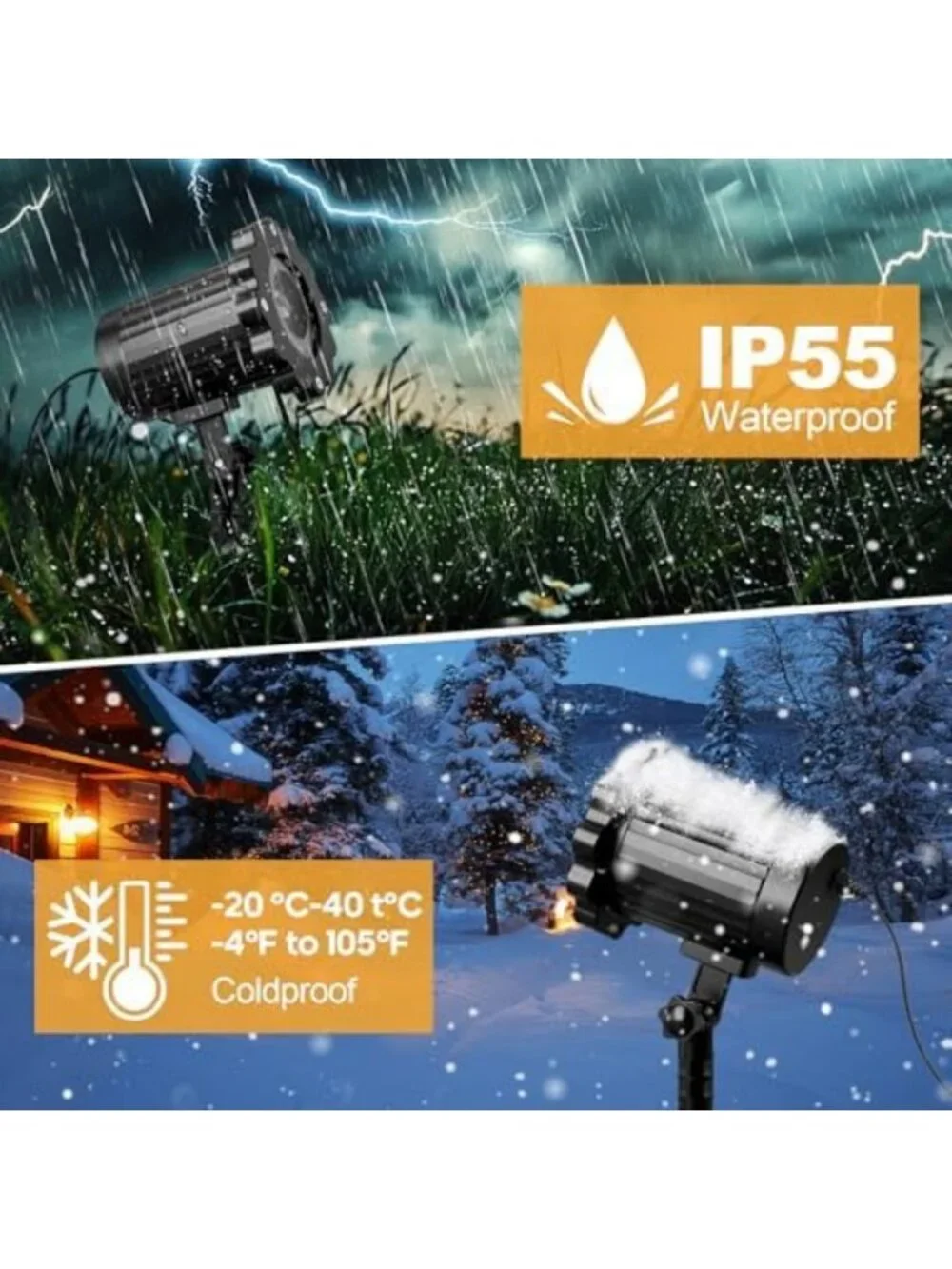 3D Christmas Projector Lights - Waterproof Holiday Decor for Indoor & Outdoor